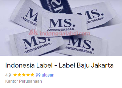 map label baju jakarta indonesia label